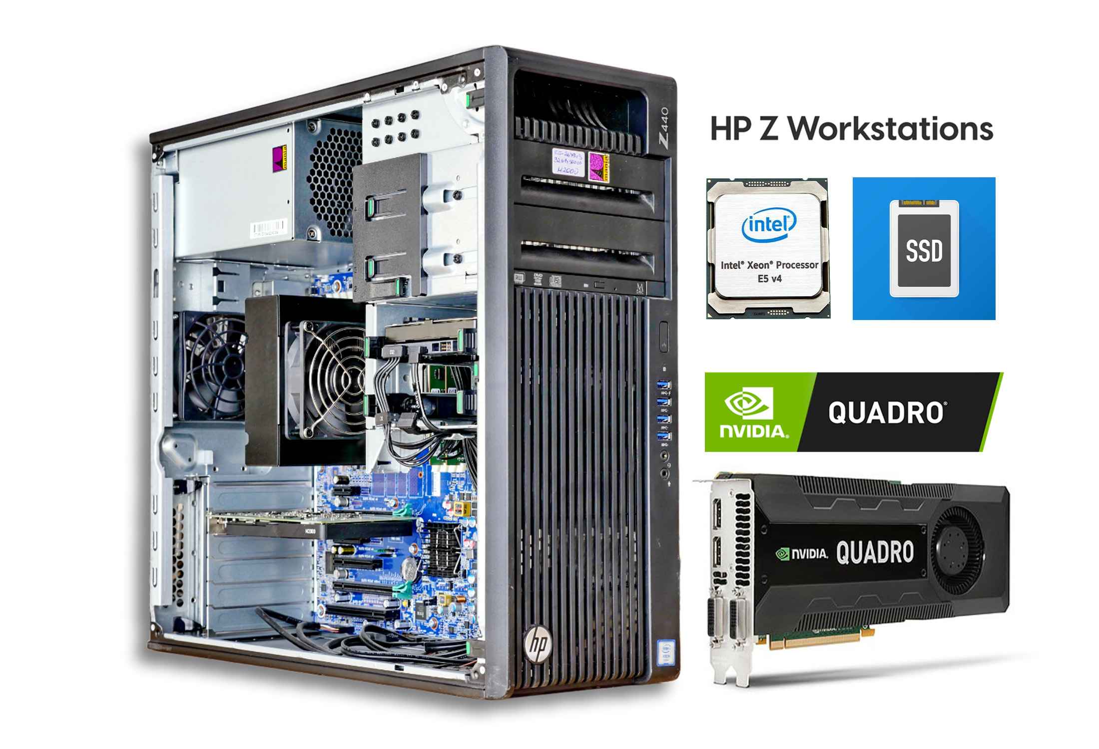 HP Z440 Workstation 16-32 Core Xeon E5-2683v4 32GB NVMe Quadro M4000