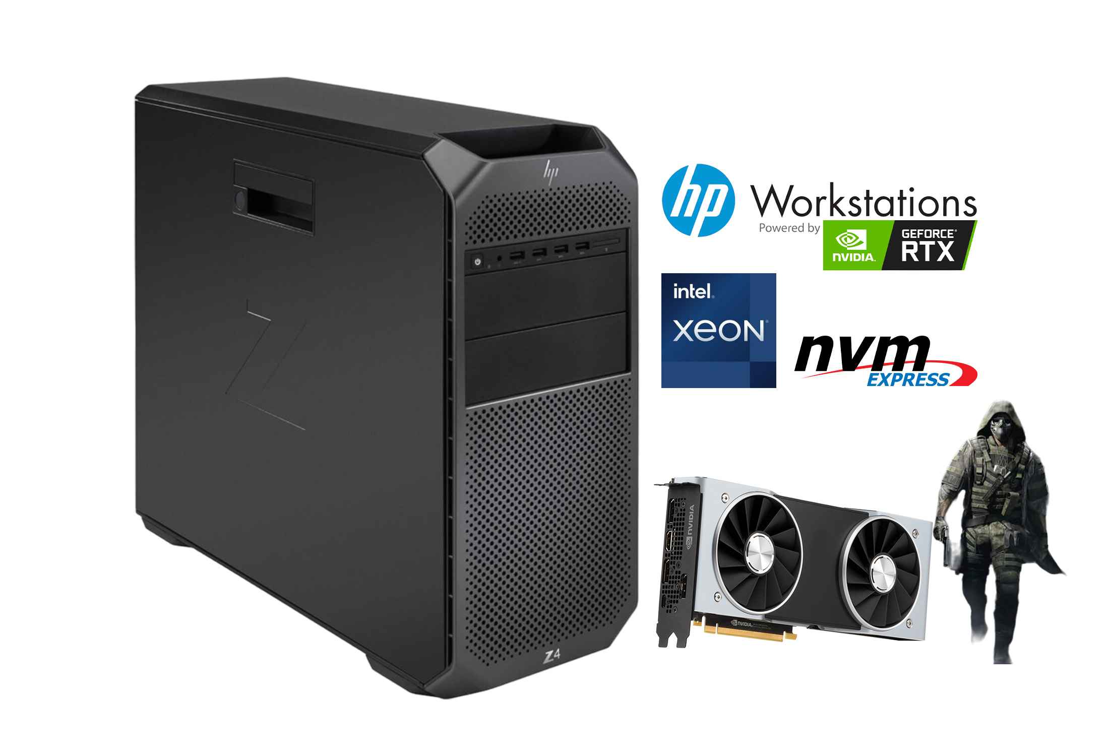 HP Z4 G4 Workstation Xeon W-2145 32GB RAM NVMe RTX 4070 Super
